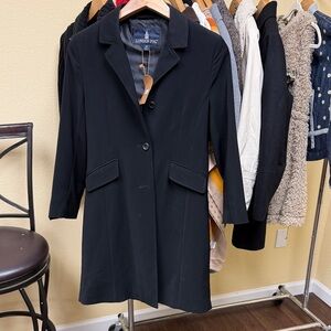 London Fog Women's Black Tailored Single-Breasted Trench Coat